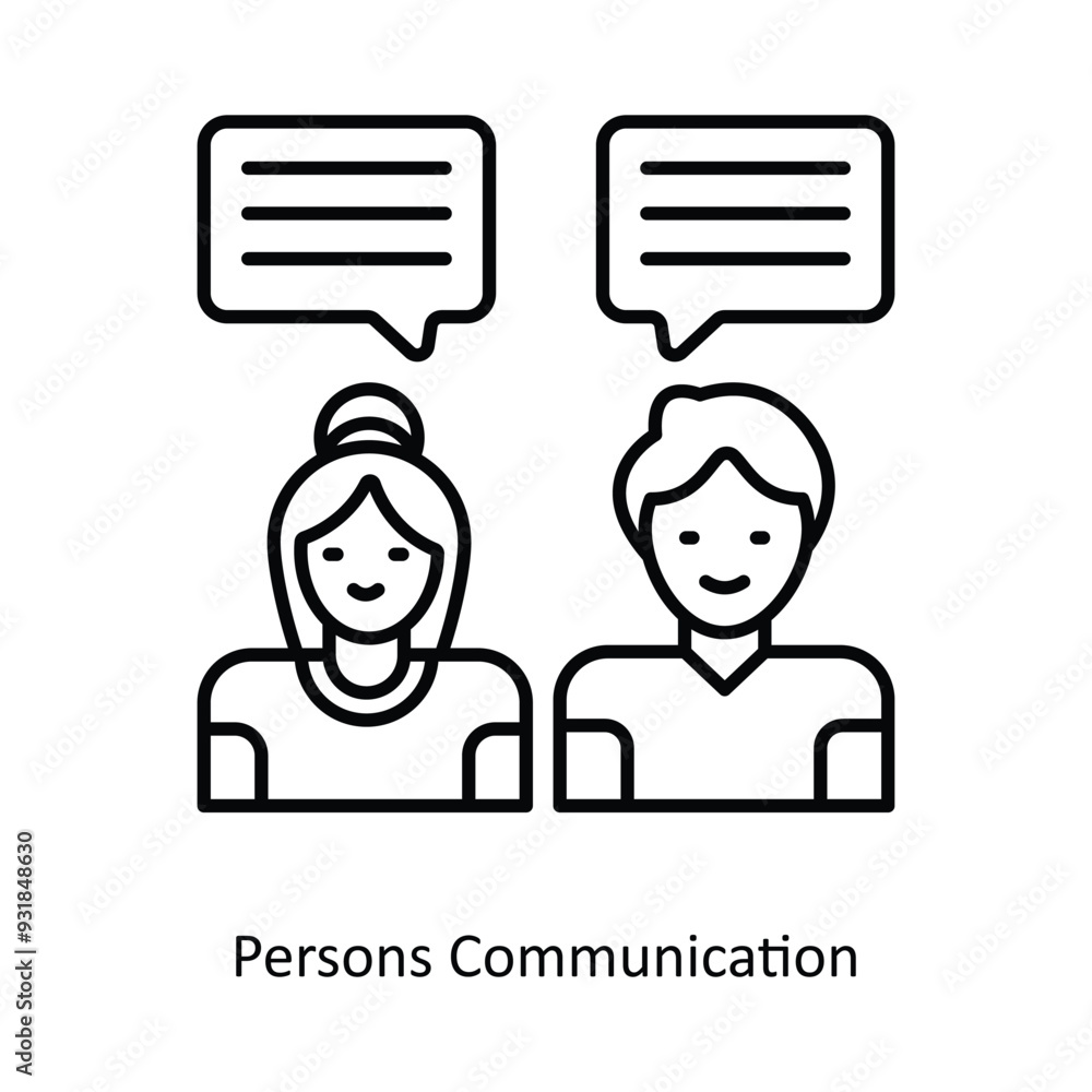 Persons Communication vector filled outline Icon Design illustration. Smart Home and Technology Symbol on White background EPS 10 File