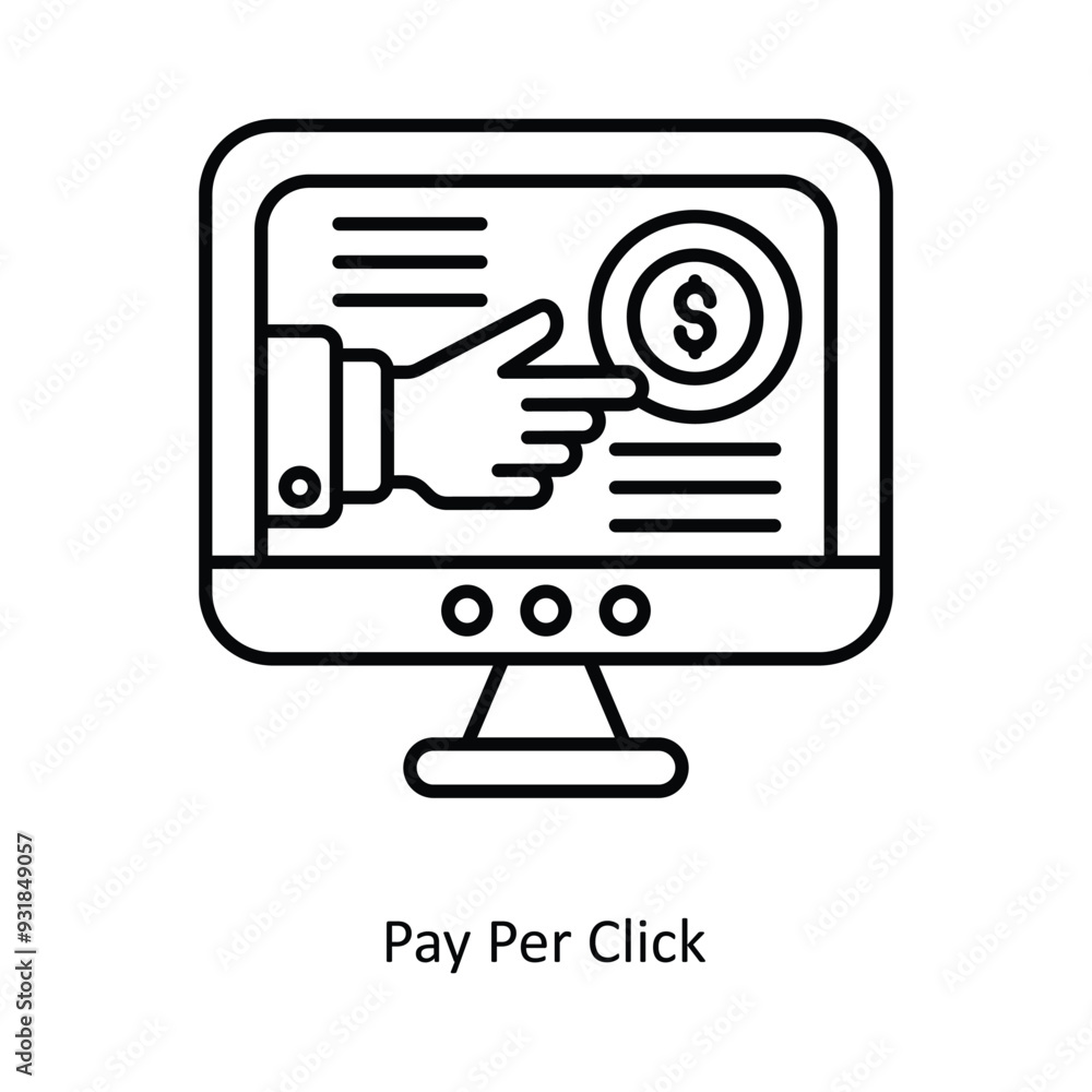 Pay Per Click vector filled outline Icon Design illustration. Smart Home and Technology Symbol on White background EPS 10 File Pay Per Click vector filled outline Icon Design illustration. Smart Home and Technology Symbol on White background EPS 10 File