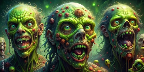 Putrid Decay: Noxious, pungent, sickly green, rotten flesh, festering wounds photo