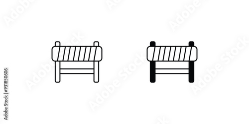 road block set icon with white background vector stock illustration