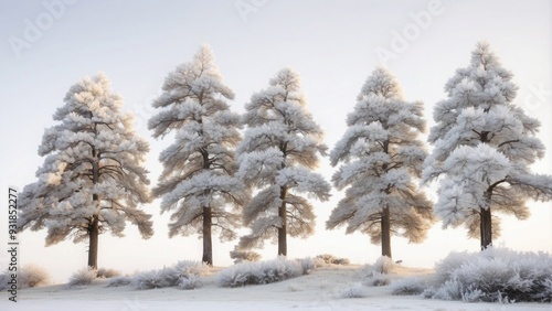 Frosted_pine_trees_on_a_white_background_winter_wonder_