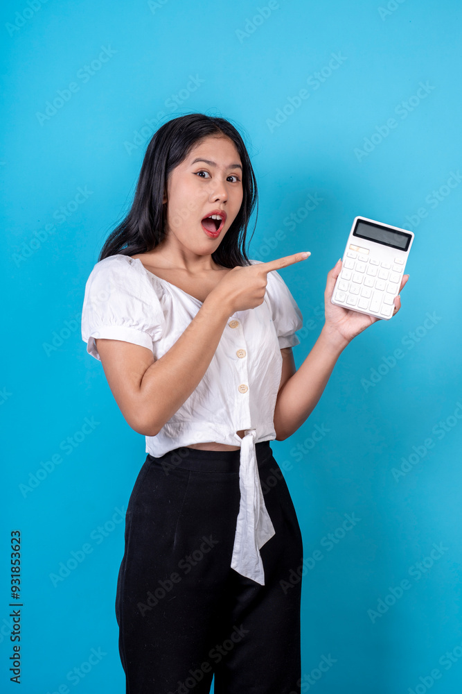 Women are doing various poses on a blue background. Women are doing various poses on a blue background.