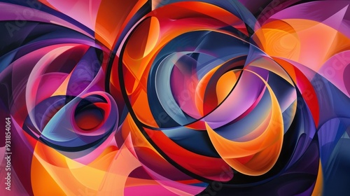 An abstract wallpaper reminiscent of Wassily Kandinsky's abstract expressionism photo