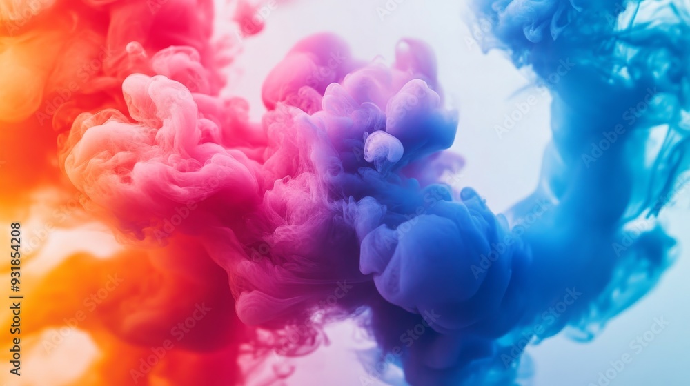 Obraz premium Colorful ink in water creating abstract patterns