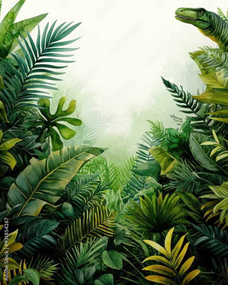 Lush green foliage creating a vibrant jungle atmosphere, perfect for nature-themed projects. Lush green foliage creating a vibrant jungle atmosphere, perfect for nature-themed projects.