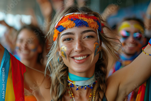 Colorful celebration at a football match