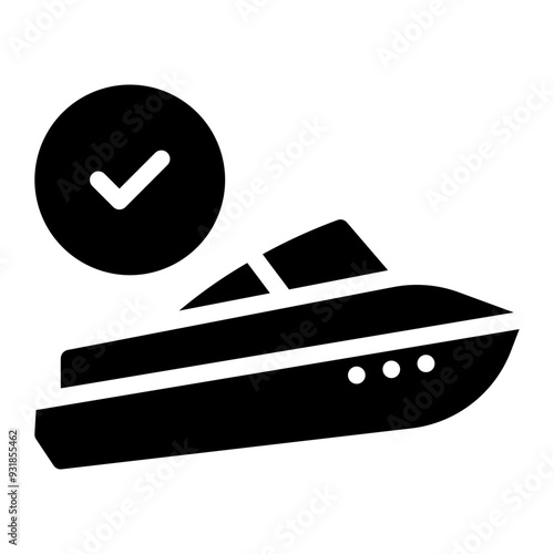 speed boat glyph icon