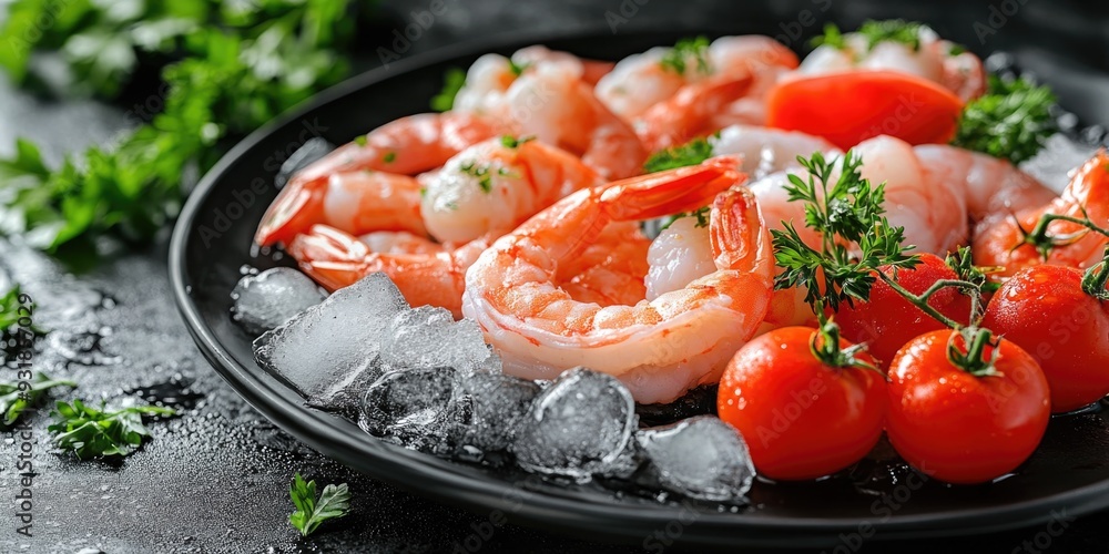 Shrimp and Tomatoes on Ice Shrimp and Tomatoes on Ice