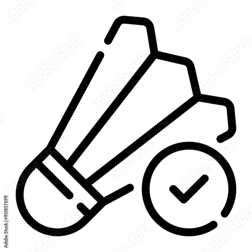 shuttlecock line icon