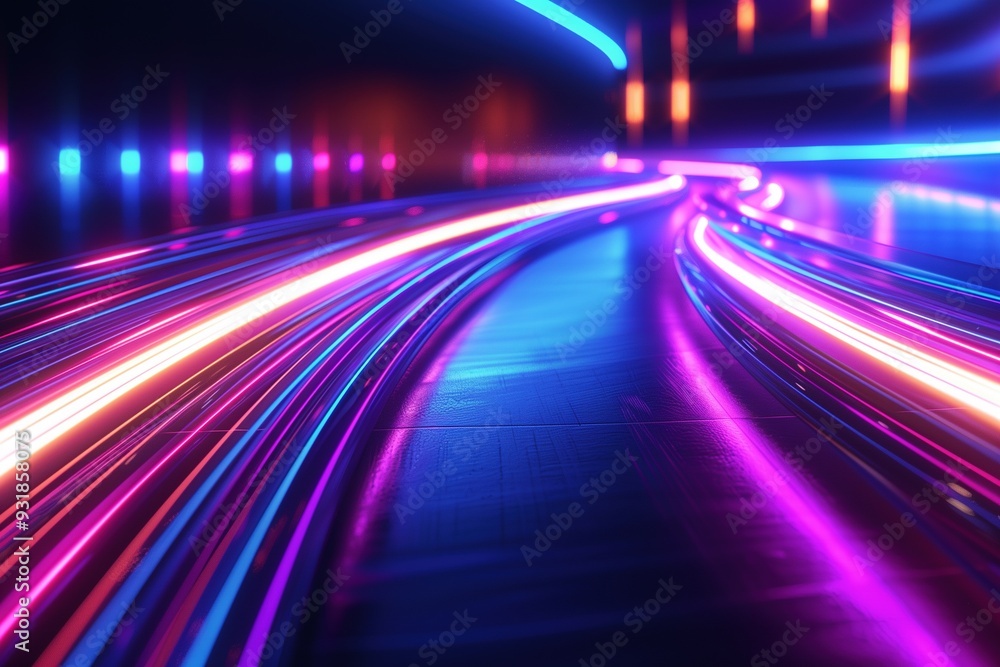 Abstract neon light streaks on a dark surface. Abstract neon light streaks on a dark surface.