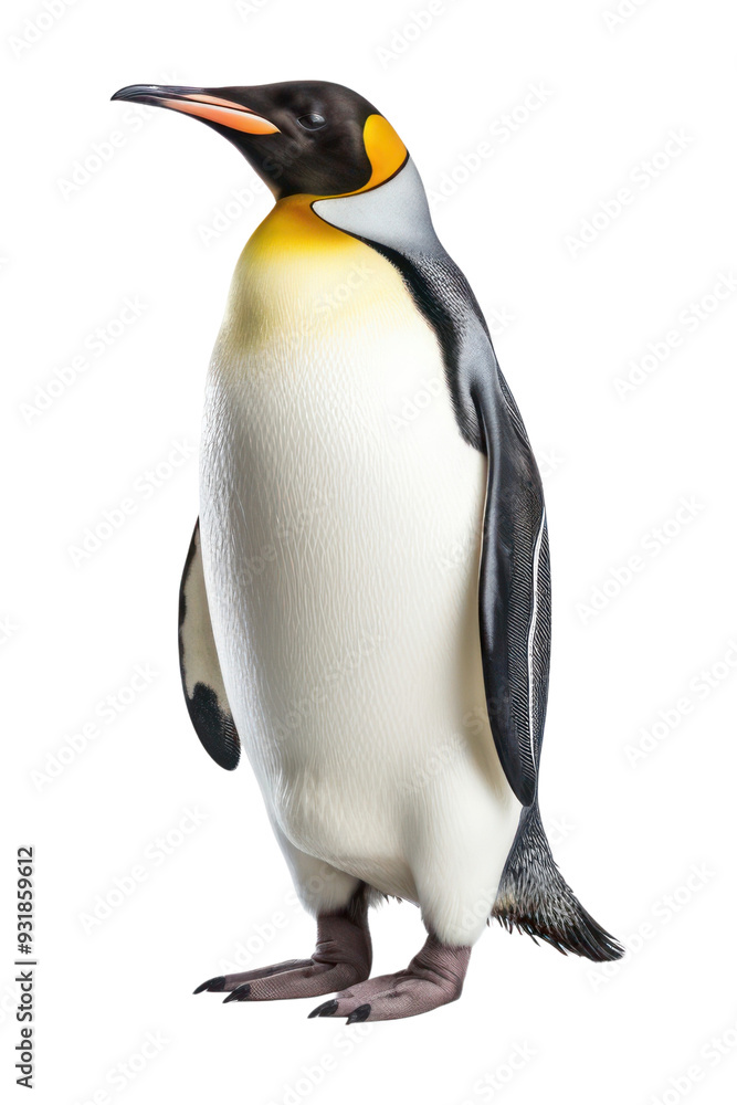 Fototapeta premium PNG Royal penguine animal bird white background.