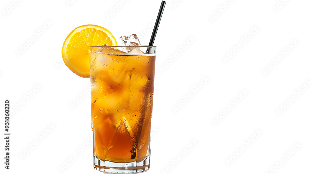 Fresh drink, Long Island iced tea isolated white background Fresh drink, Long Island iced tea isolated white background