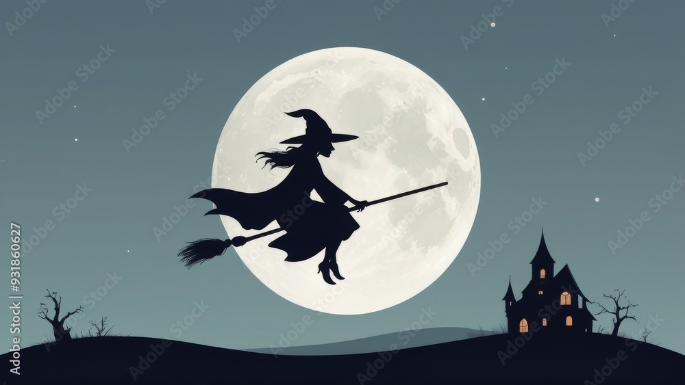 halloween background with witch halloween background with witch