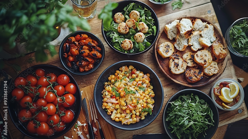 Fototapeta premium Diverse group of friends cooking together 