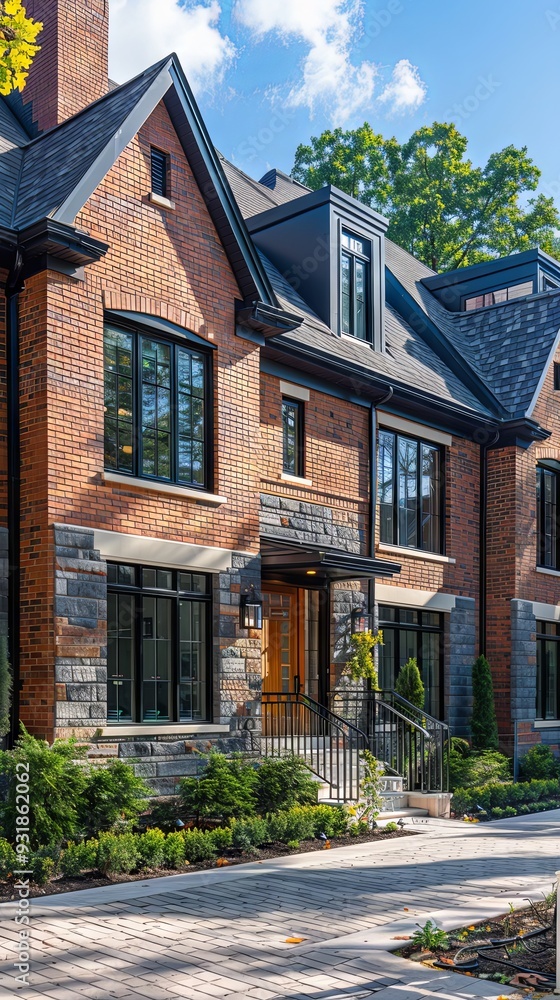 Fototapeta premium Beautiful new townhouses
