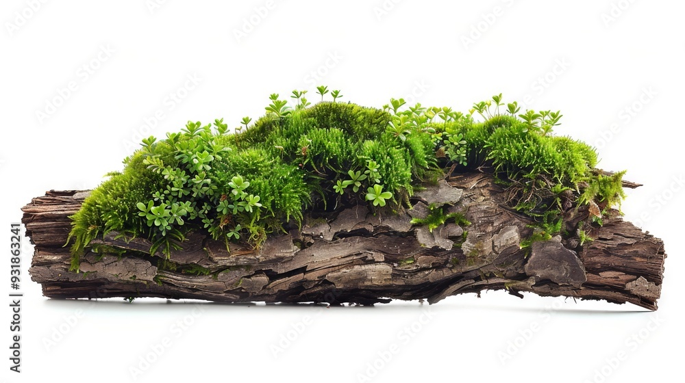 moss on a wooden part moss on a wooden part