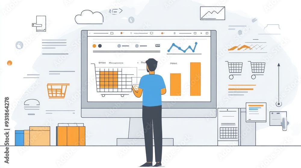 E-commerce profit enhancement infographic with simple, engaging visuals and clear instructions E-commerce profit enhancement infographic with simple, engaging visuals and clear instructions