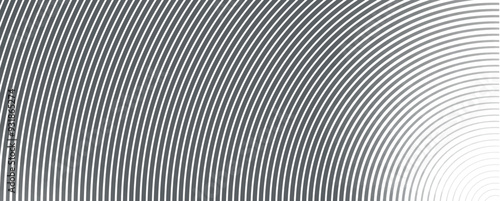 Wallpaper Mural Sound wave irradiation or circular vibrations on the water surface. Circular quarter circle lines stripe background. Abstract radial pattern. Rectangular monochrome backdrop. Vector illustration. Torontodigital.ca