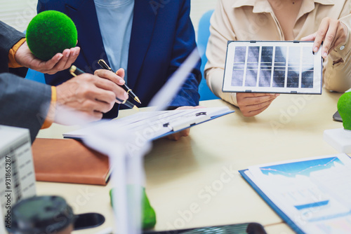 Solar cells, recycling, renewable energy, reduce greenhouse effect and global warming problems.