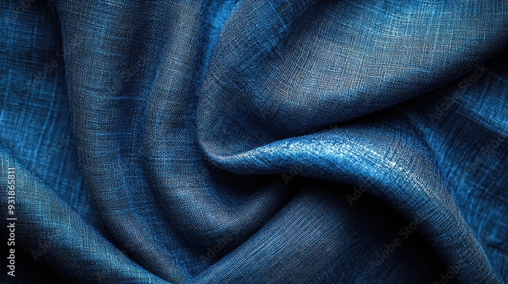 Naklejka premium Textured blue fabric background, giving a rich and tactile quality