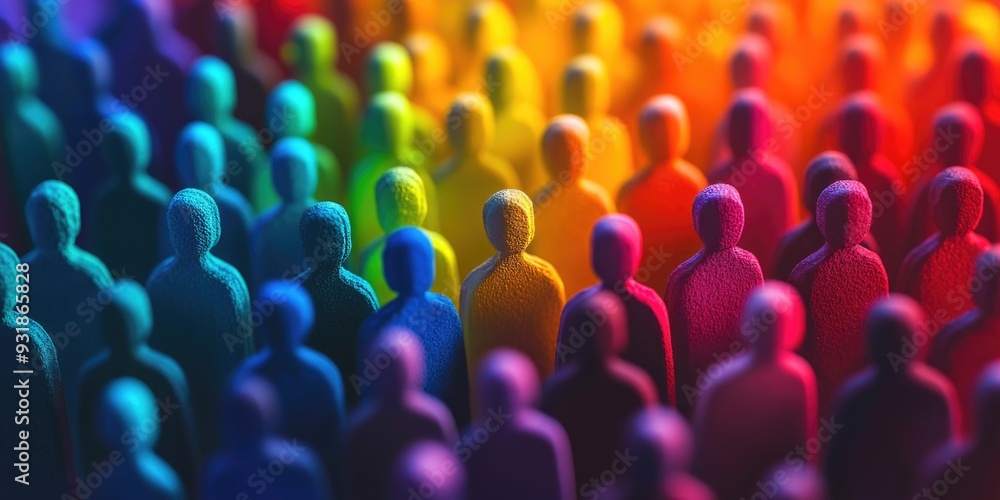 Obraz premium Group portrait on colorful background