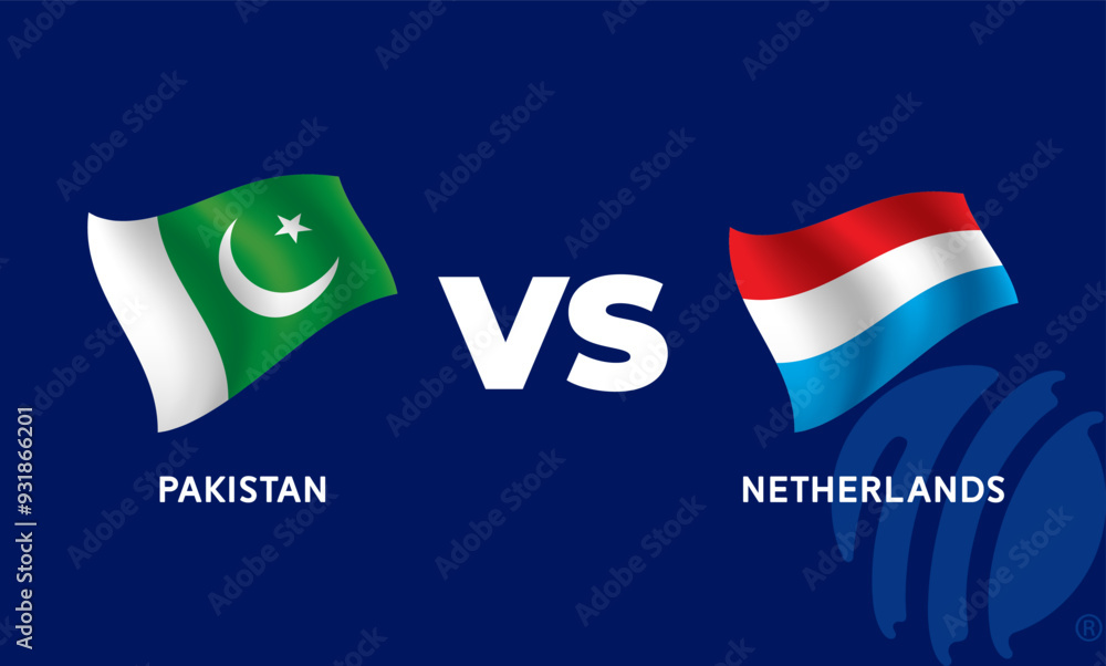 Naklejka premium Pakistan VS Netherlands Cricket Match Template