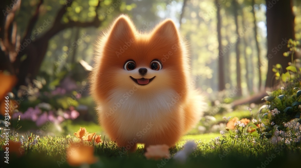 Obraz premium Whimsical Pom: Enchanted Adventure