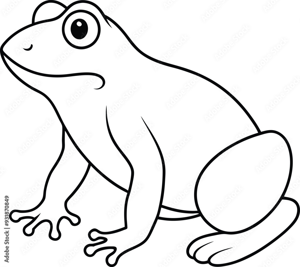 Frog outline or line art or sketch silhouette vector illustration with smooth lines white background. Frog outline or line art or sketch silhouette vector illustration with smooth lines white background.