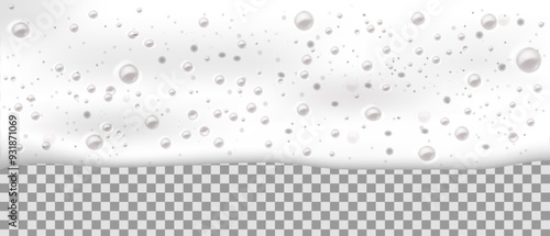 Realistic beer foam background with bubbles,  isolated vector design