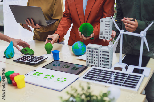 Solar cells, recycling, renewable energy, reduce greenhouse effect and global warming problems.