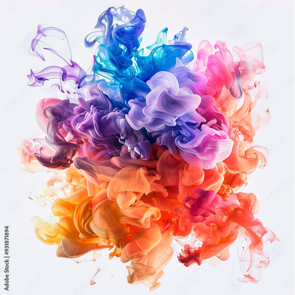 Fototapeta premium abstract colors explosion splash paint vivid vibrant smoke cloud art colorful gradient swirling artistic fluid bright dynamic motion burst creative imaginative background texture desig