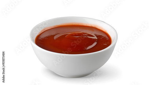 Grill sauce in bowl isolated on white background with clipping path