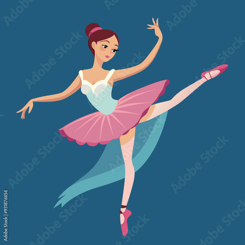 beautiful ballerina vector illustration