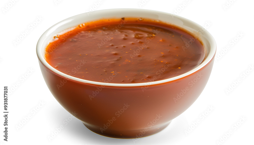 Grill sauce in bowl isolated on white background with clipping path Grill sauce in bowl isolated on white background with clipping path