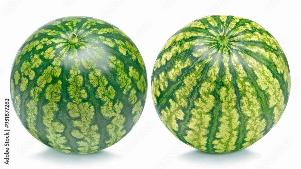 set of watermelons on a white background set of watermelons on a white background