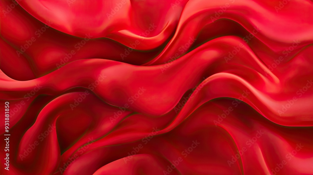 Obraz premium Abstract red fabric with soft folds.