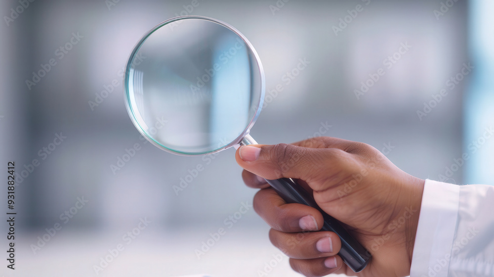 Educator Engaging with Science Project, close-up of hand using magnifying glass to examine details, fostering curiosity and exploration in learning environments. Educator Engaging with Science Project, close-up of hand using magnifying glass to examine details, fostering curiosity and exploration in learning environments.