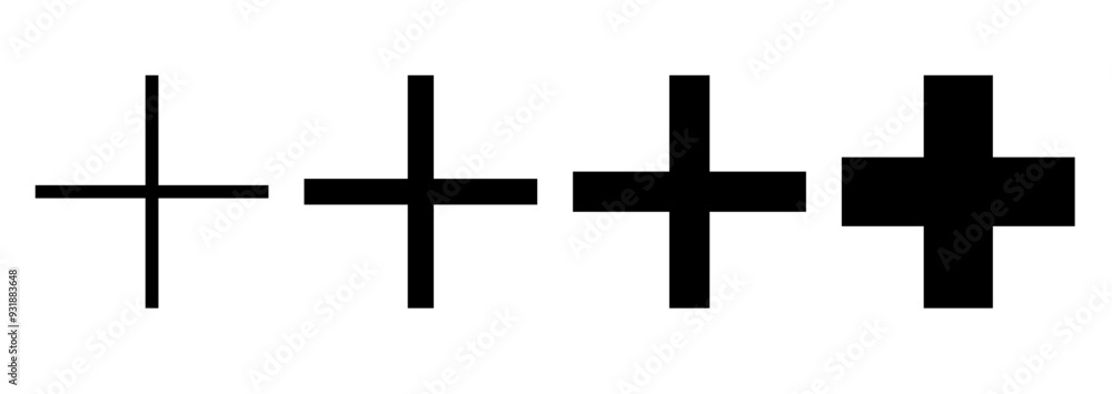 Plus symbol. Addition sign. Different sizes. Sharp corners. EPS 10 Plus symbol. Addition sign. Different sizes. Sharp corners. EPS 10