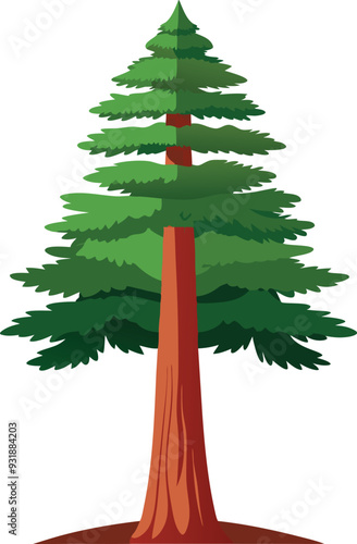 Vector Drawing of a Redwood tree