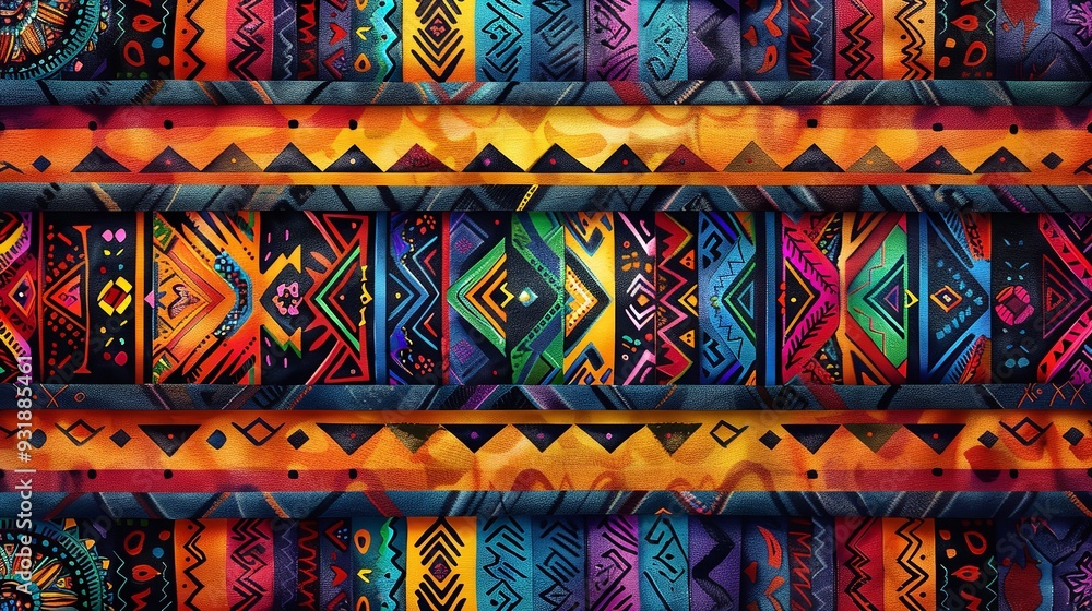 Ethnic Mexican tribal pattern with colorful stripes. High-resolution Ethnic Mexican tribal pattern with colorful stripes. High-resolution