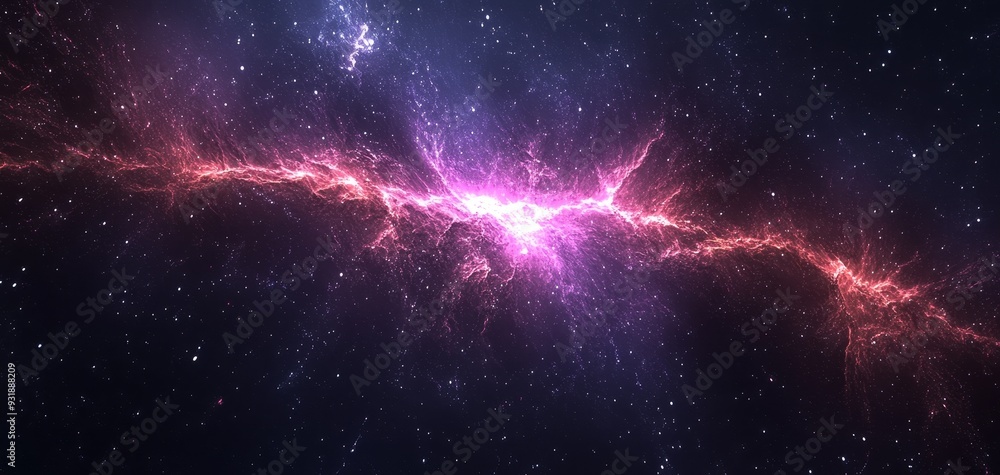 Cosmic Dance A glowing nebula splits the dark expanse of space its ...