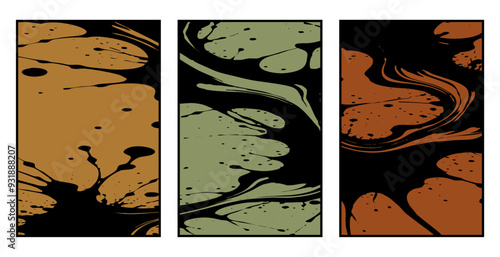 Set of 3 Abstract pattern. Illustration for printing on wall decorations. For use in graphics.