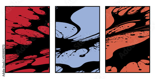 Set of 3 Abstract pattern. Illustration for printing on wall decorations. For use in graphics.