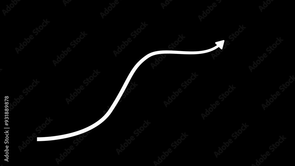 Animated arrow growth up and down icon on background	