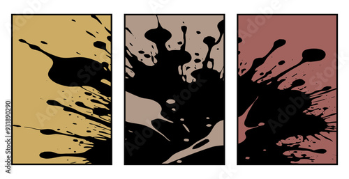 Set of 3 Abstract pattern. Illustration for printing on wall decorations. For use in graphics.