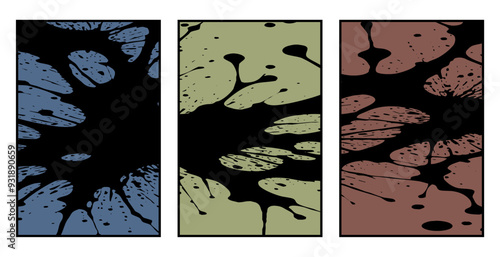 Set of 3 Abstract pattern. Illustration for printing on wall decorations. For use in graphics.