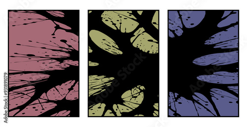 Set of 3 Abstract pattern. Illustration for printing on wall decorations. For use in graphics.