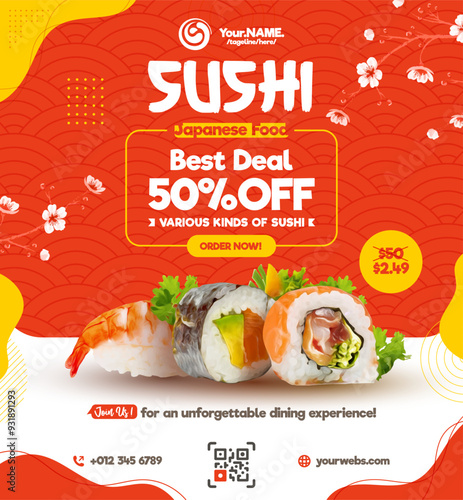 Sushi restaurant, Japanese various kinds of sushi