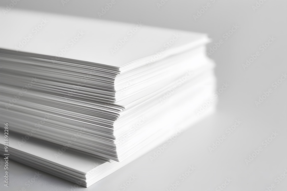 A Neat Stack of Blank White Paper Ready for Creativity A Neat Stack of Blank White Paper Ready for Creativity
