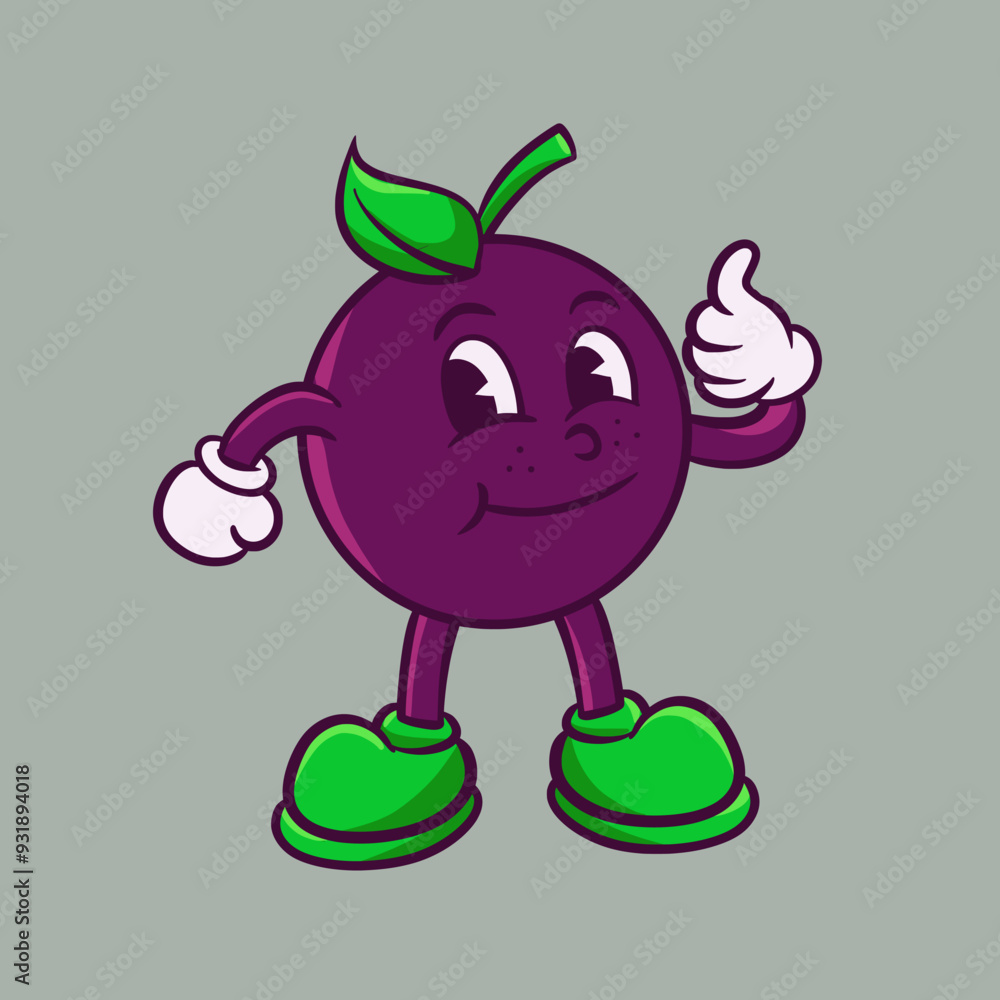 Fototapeta premium Cartoon Acai Berry Mascot Vector Illustration